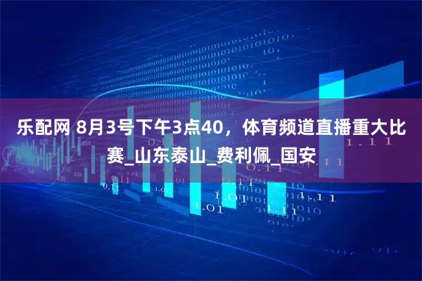 乐配网 8月3号下午3点40，体育频道直播重大比赛_山东泰山_费利佩_国安